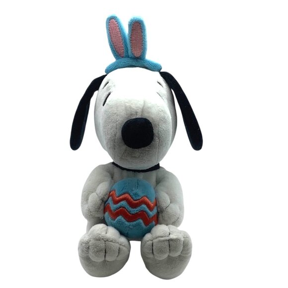 Hallmark Snoopy Plush Bunny Ears Easter Egg 8" Stuffed Animal Charlie Brown Dog - Picture 1 of 11